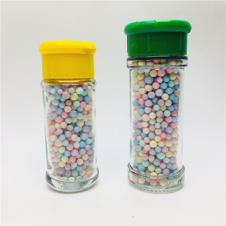 Wholesale 70ml 80ml 100ml round spice shaker stand jar for himalayan salt with colorful lid