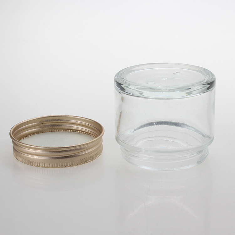 Wholesale 70ml gold aluminum cap clear glass jar horse oil cosmetic cream package
