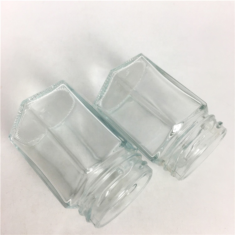 Wholesale 70ml small hexagon glass honey jar jelly jar with lid