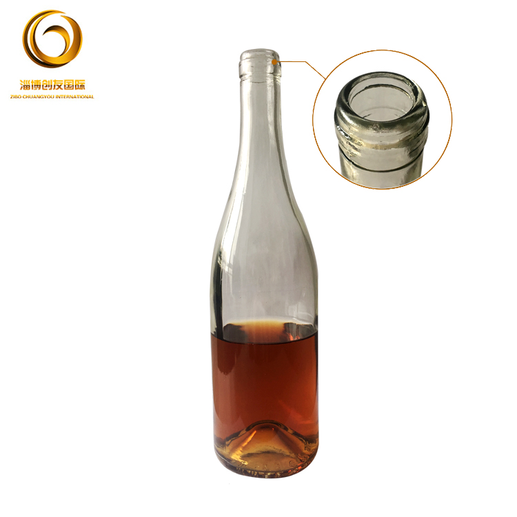 Wholesale 750 ml Burgundy sample size sparkling wine bottle CY-019