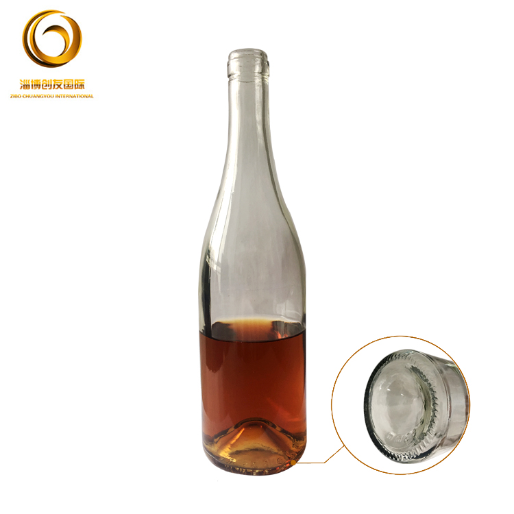 Wholesale 750 ml Burgundy sample size sparkling wine bottle CY-019