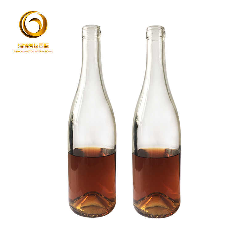 Wholesale 750 ml Burgundy sample size sparkling wine bottle CY-019