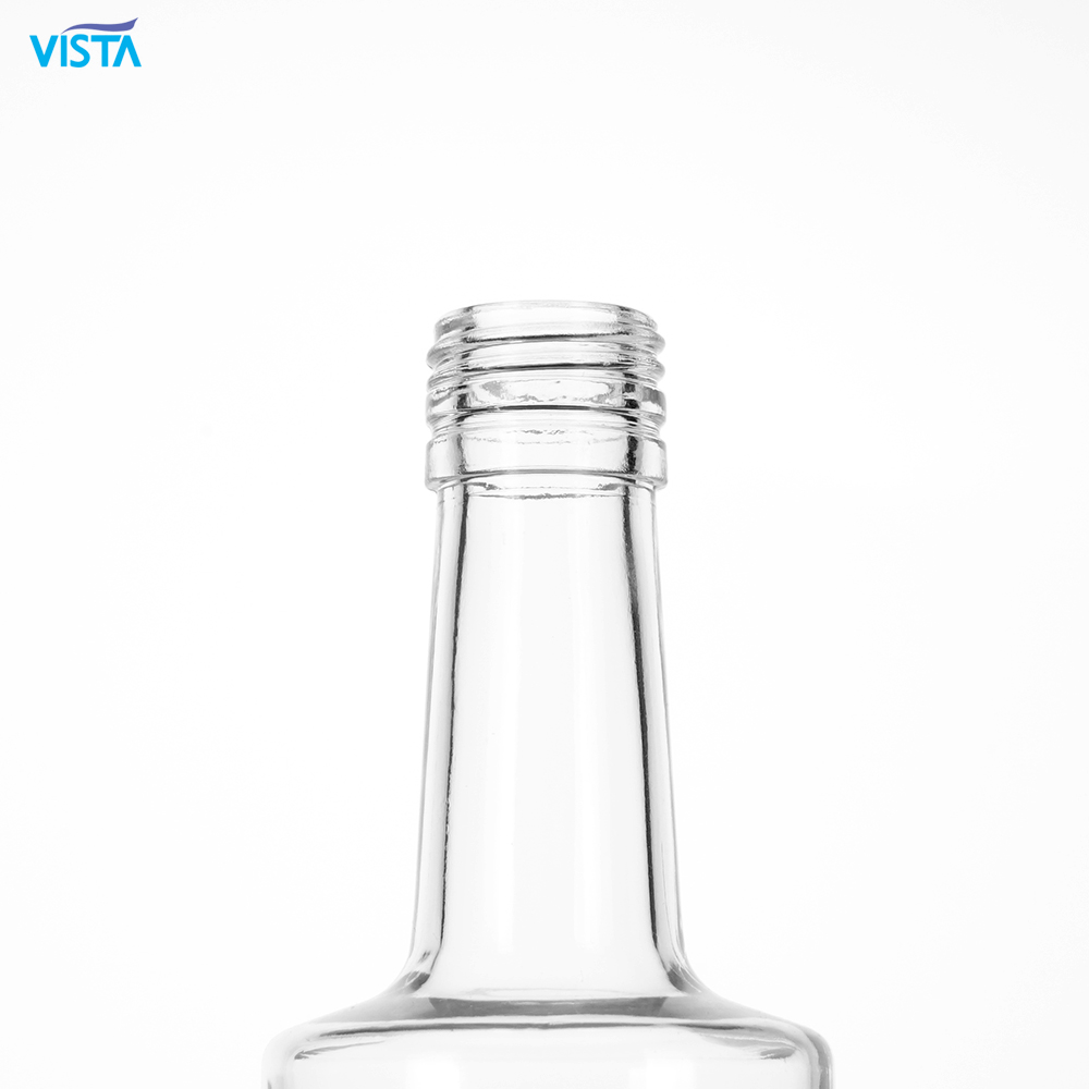 Wholesale 750ml Flint Transparent Glass Bottle Vodka Whisky Spirit Liquor Bottle For Sale With Screw Top