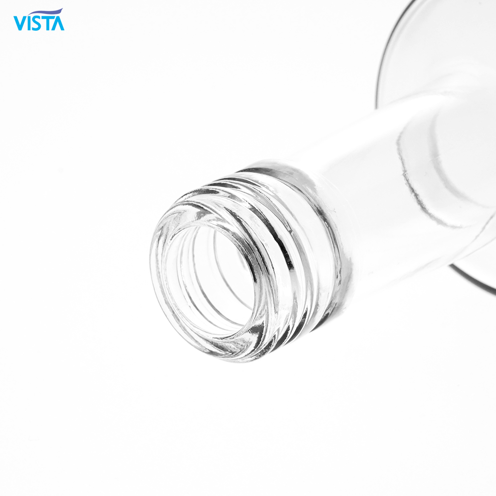 Wholesale 750ml Flint Transparent Glass Bottle Vodka Whisky Spirit Liquor Bottle For Sale With Screw Top