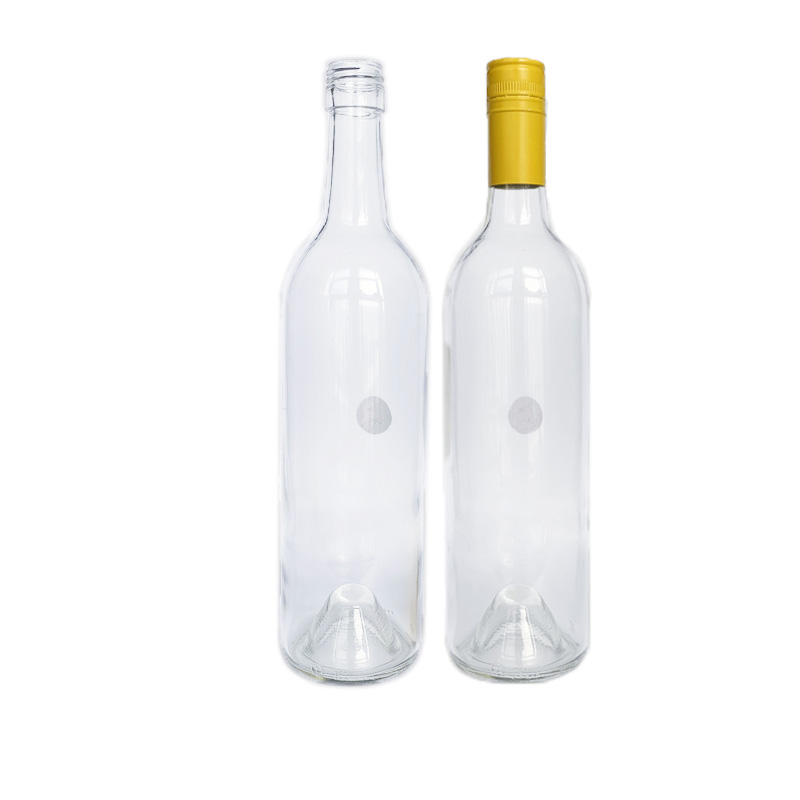 Wholesale 750ml clear flint wine glass bottle