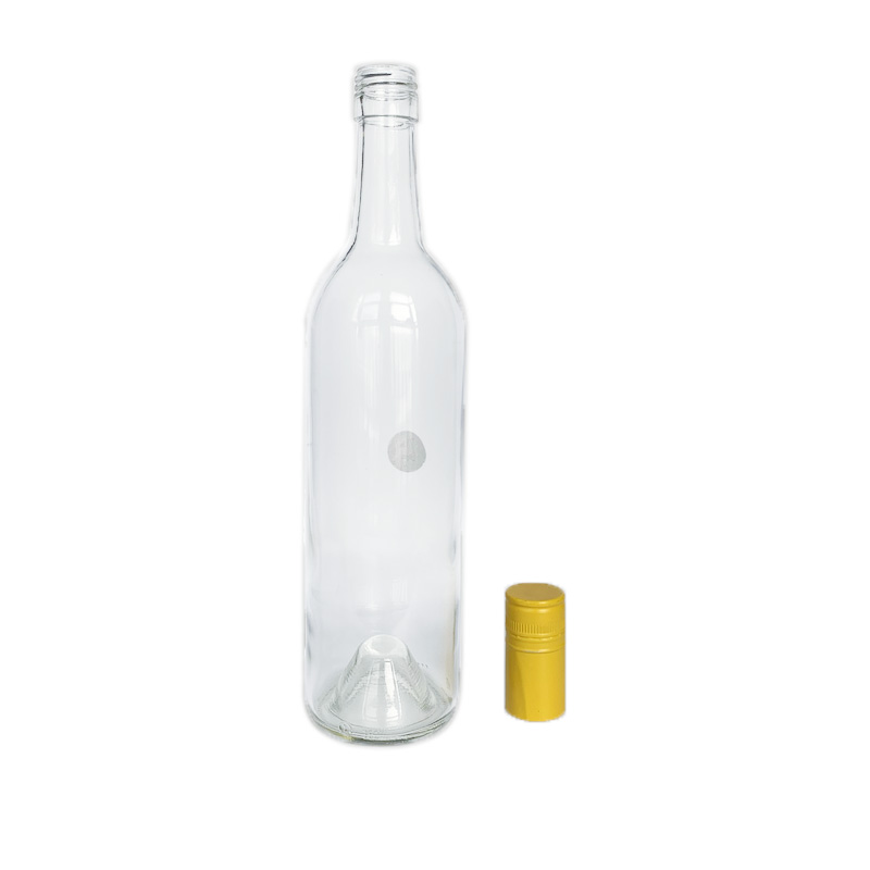 Wholesale 750ml clear flint wine glass bottle