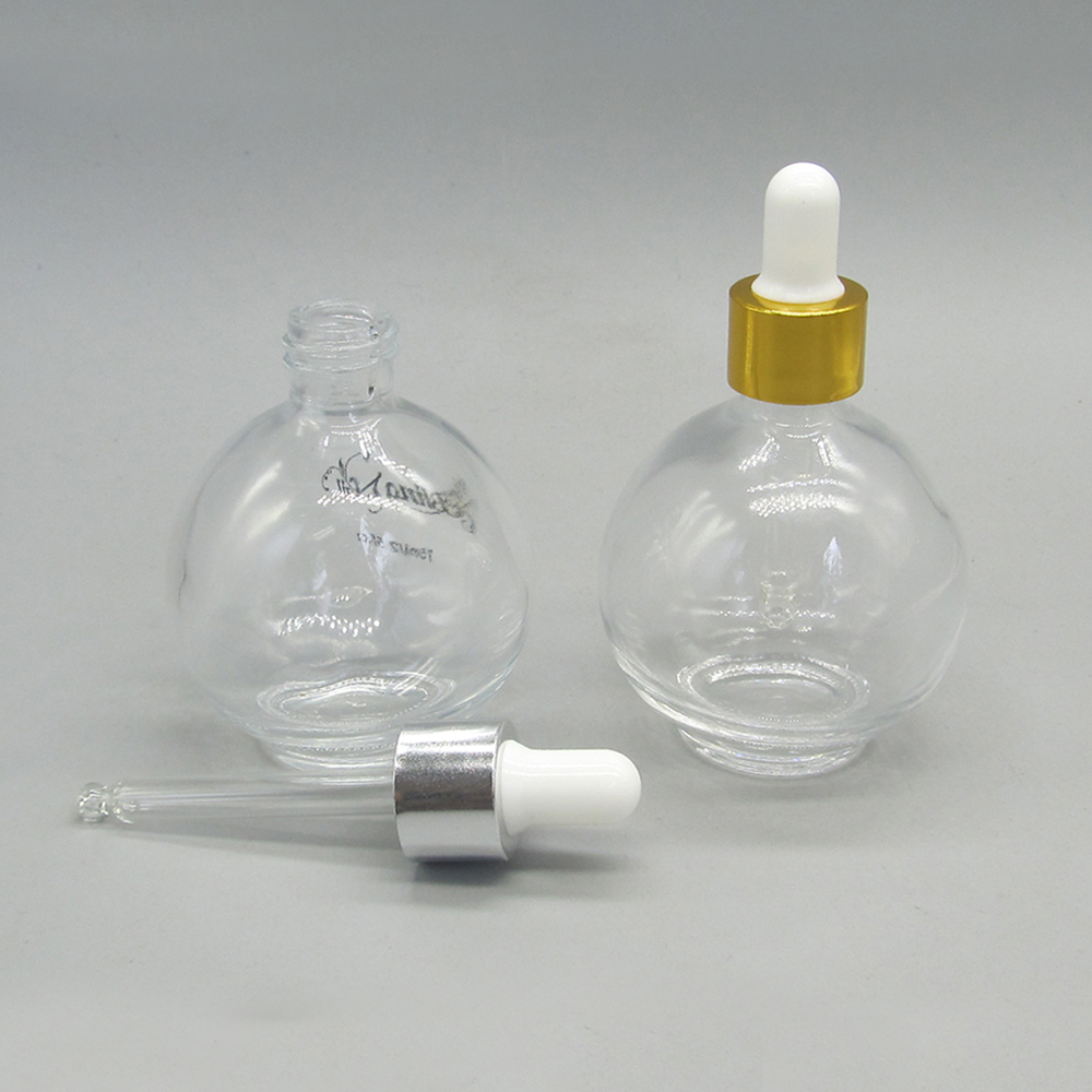 Wholesale 75ml Clear Ball Shape Glass Clear Dropper Bottle