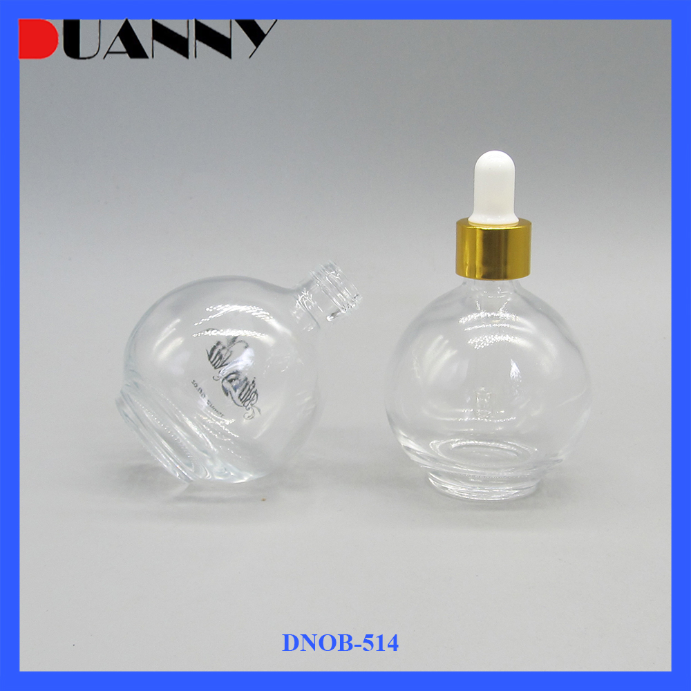 Wholesale 75ml Clear Ball Shape Glass Clear Dropper Bottle