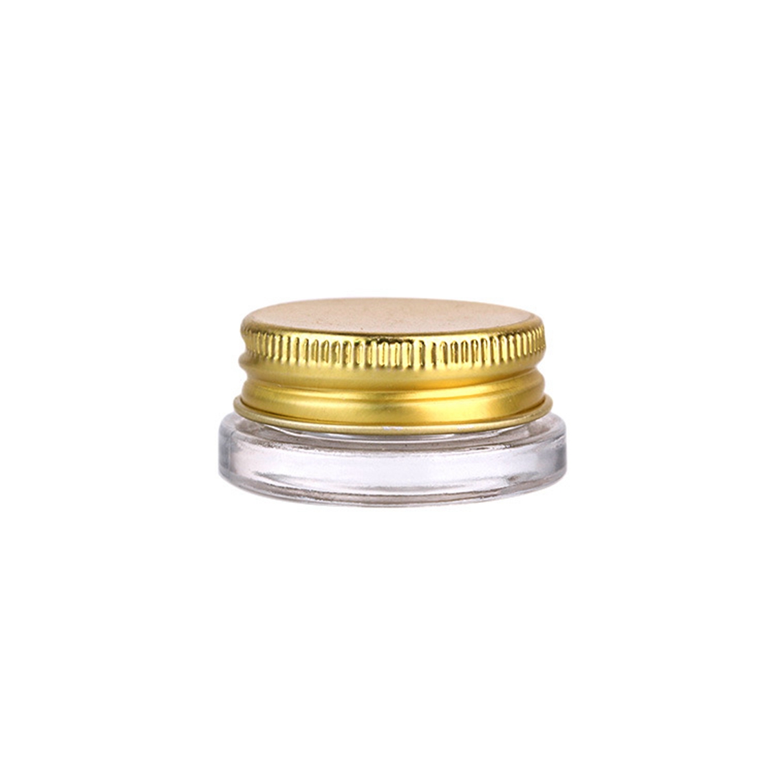 Wholesale 7g 7ml Clear Glass Jar cream jars with aluminum gold Cap sliver cap free sample high quality in stock