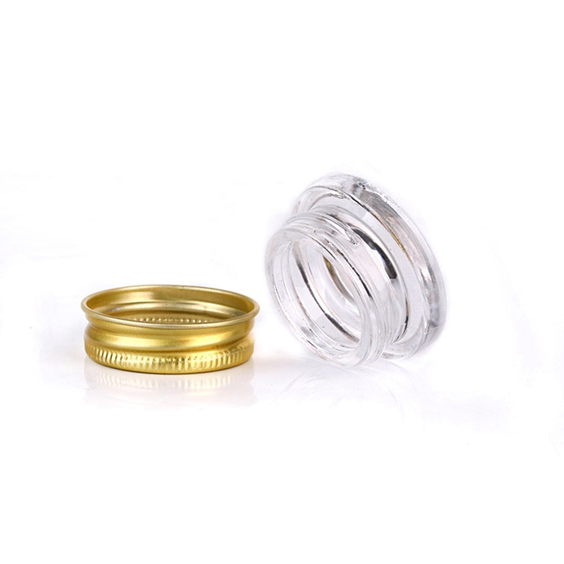 Wholesale 7g 7ml Clear Glass Jar cream jars with aluminum gold Cap sliver cap free sample high quality in stock
