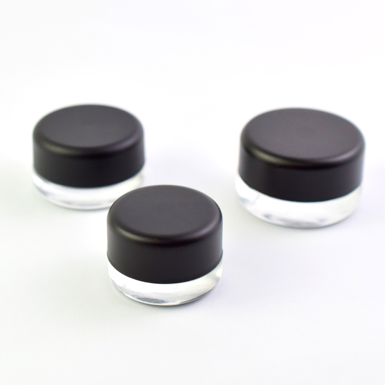 Wholesale 7ml 5ml transparent round child proof cbd oil concentrates glass jar with chid resistant cap