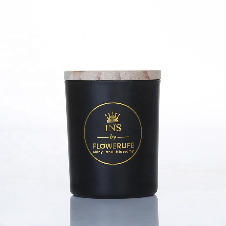 Wholesale 7oz 200ml glass candle container handmade candles jar with wooden lids