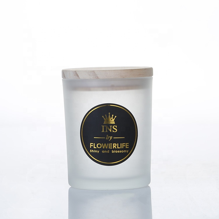 Wholesale 7oz 200ml glass candle container handmade candles jar with wooden lids