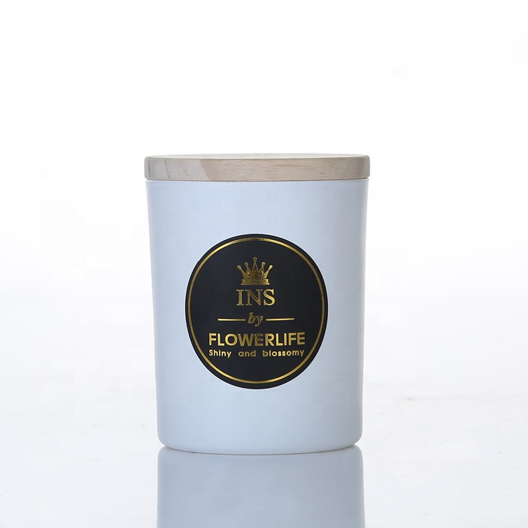 Wholesale 7oz 200ml glass candle container handmade candles jar with wooden lids