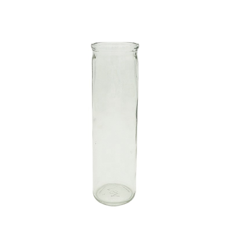 Wholesale 8 inches clear uncowled glass candle jars 400ml