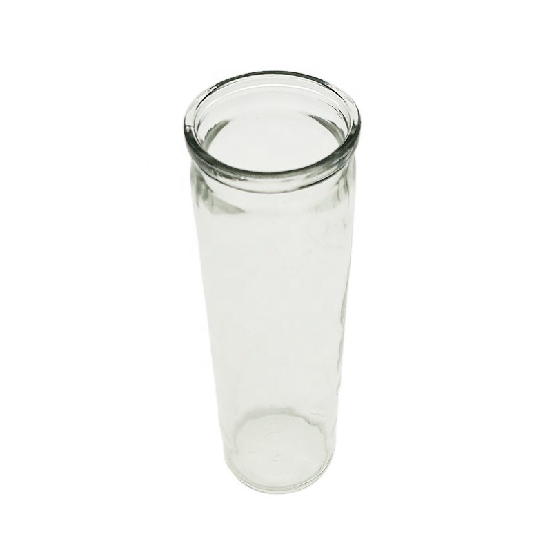 Wholesale 8 inches clear uncowled glass candle jars 400ml