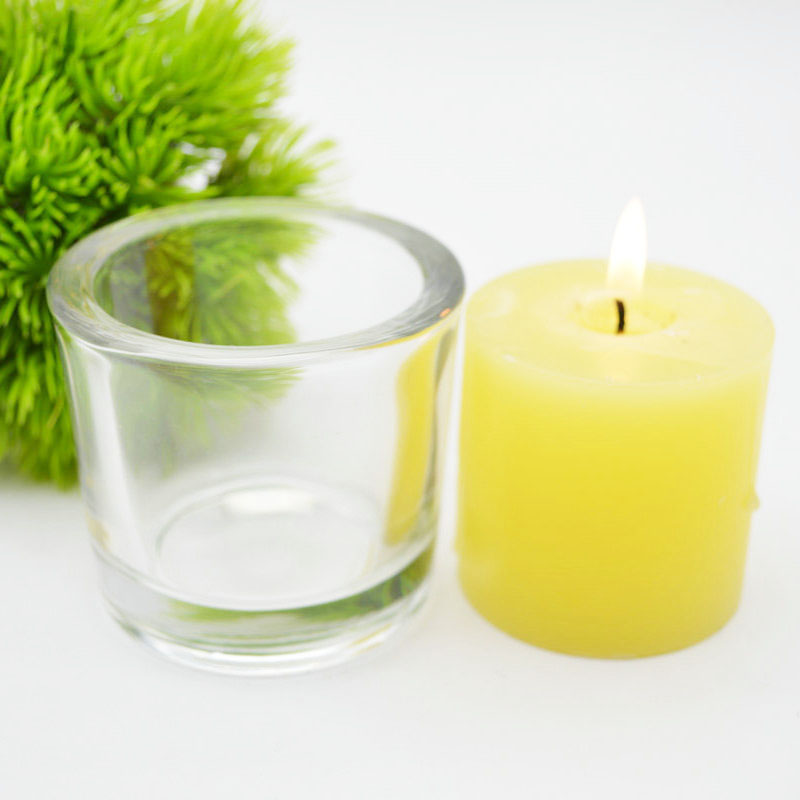 Wholesale 80ml Clear  Empty Wide Mouth Container Glass Candle Jars In Bulk