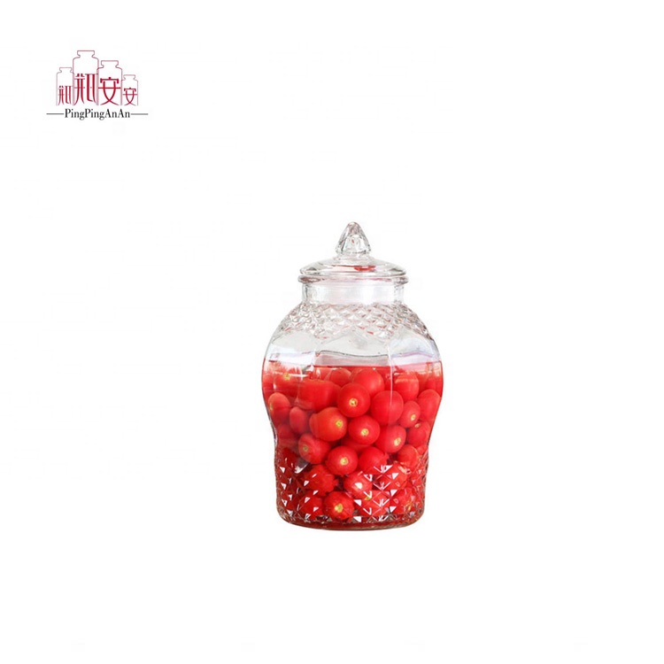 Wholesale 8L Diamond Wine Glass Bottle Storage Glass Jar With Tap