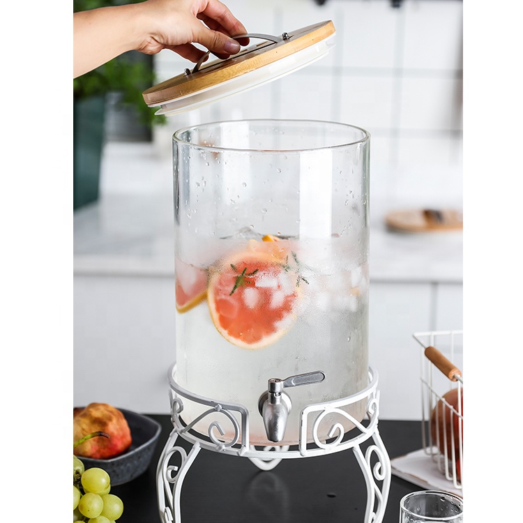 Wholesale 8L brewing wine high borosilicate glass jar sealed enzymes storage glass jar with tap