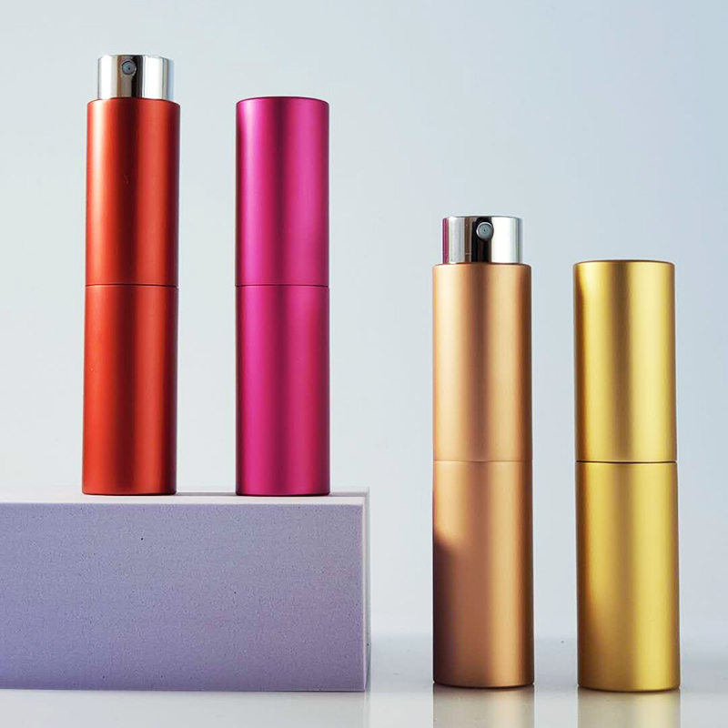 Wholesale 8ml 10 ml 15ml 20ml Mini Matte Black Personalized Pump Refill Aluminum Spray Perfume Atomiser
