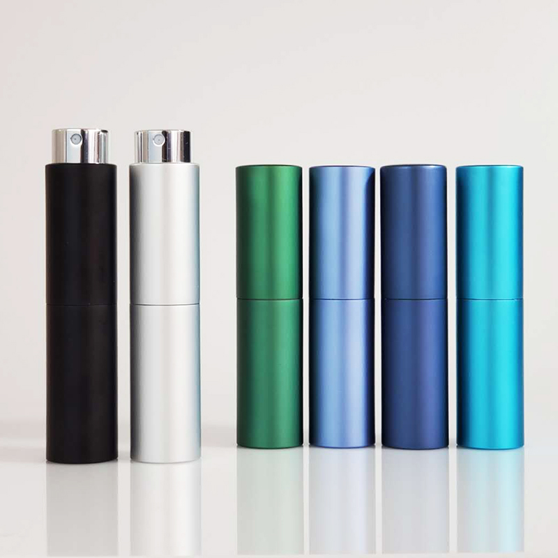 Wholesale 8ml 10ml 15ml 20ml Empty Aluminum Alcohol Sanitizer Refillable Portable Perfume Bottles Atomizer Spray
