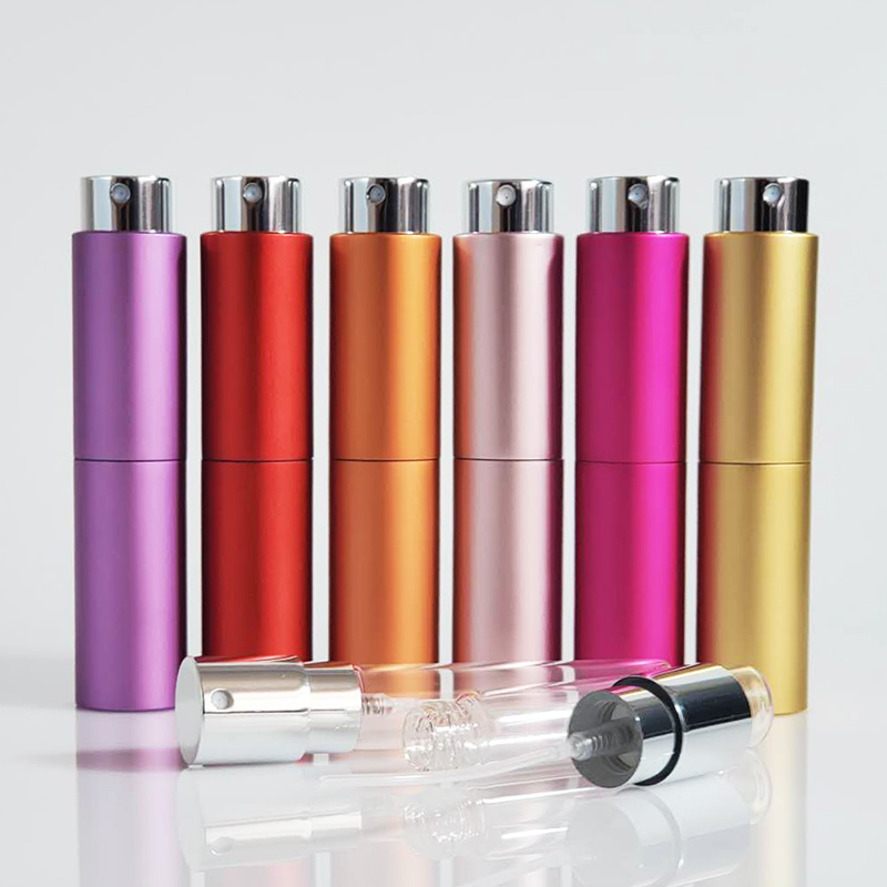 Wholesale 8ml 10ml 15ml 20ml Empty Aluminum Alcohol Sanitizer Refillable Portable Perfume Bottles Atomizer Spray