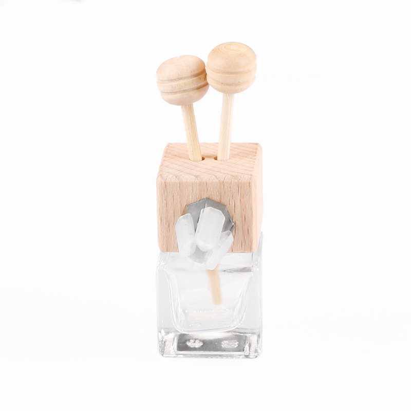 Wholesale 8ml Square Pump Spray Clear Perfume Glass Bottle