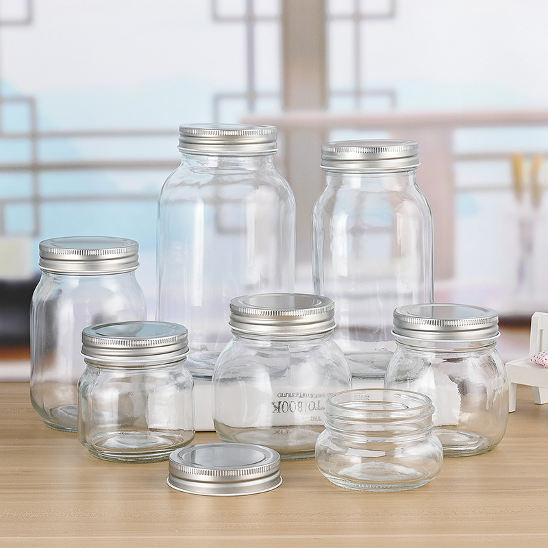 Wholesale 8oz 16oz mason jar Wide Mouth Glass Jars With Two-Part Lid