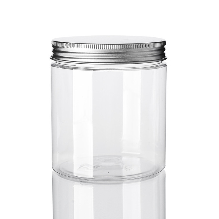 Wholesale 8oz Metal Lid Cosmetic Round Clear Straight Sided Glass Jar For Candle