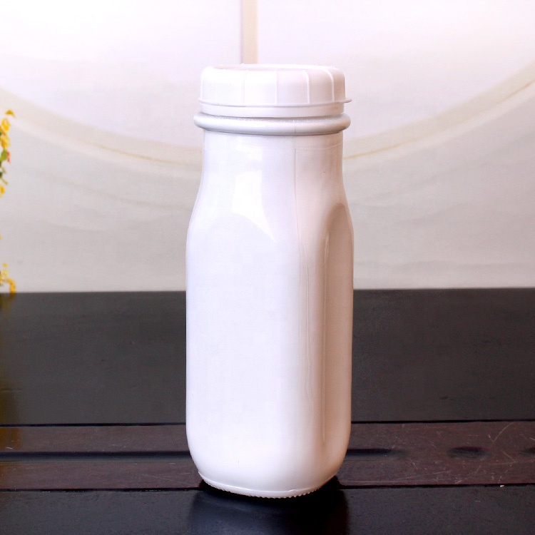Wholesale 8oz square white glass bottle for milk juice beverage