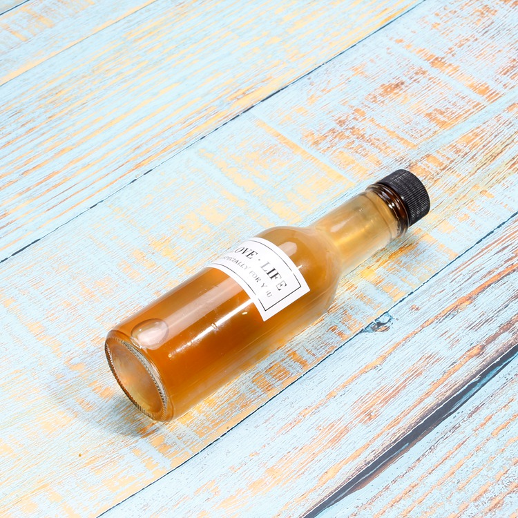 Wholesale 90ml 3OZ Woozy Sauce Glass Bottles Clear Dressing Sauce Bottles Small Spicy Packaging with BlacK Plastic Lids