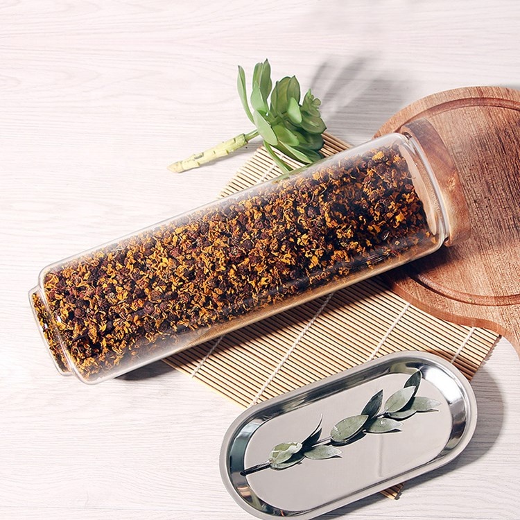 Wholesale 90mm diameter high borosilicate glass jar with acacia lid