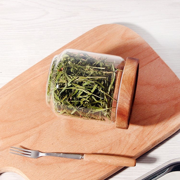 Wholesale 90mm diameter high borosilicate glass jar with acacia lid