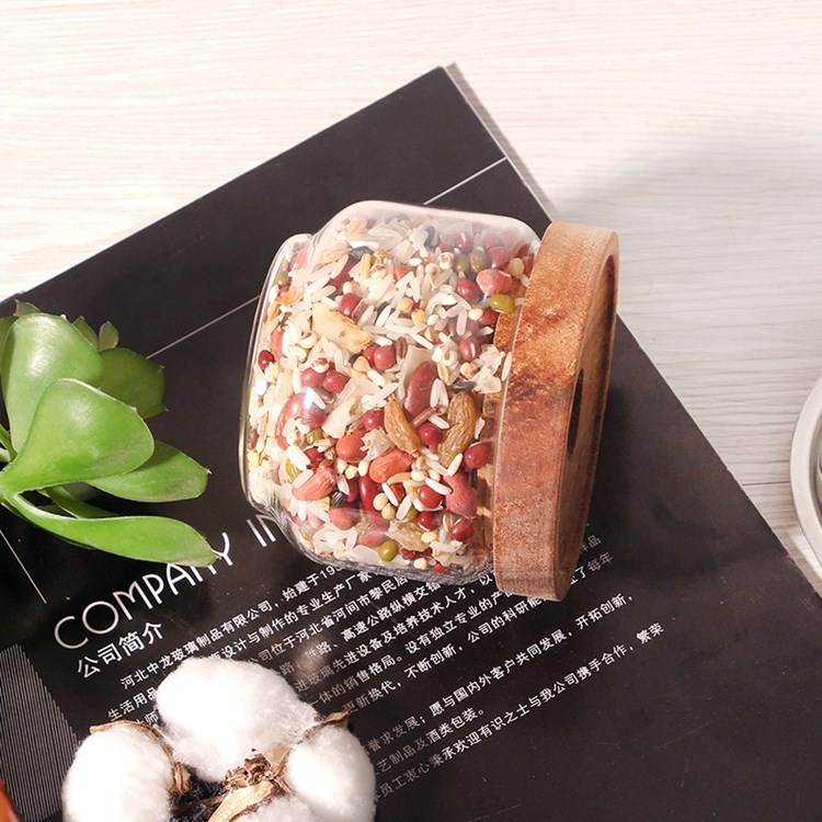 Wholesale 90mm diameter high borosilicate glass jar with acacia lid