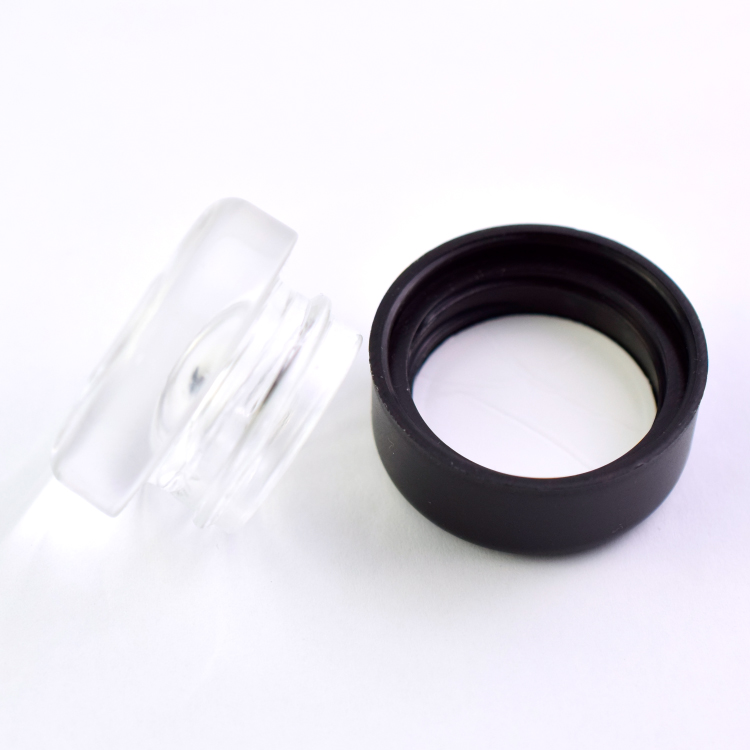 Wholesale 9ml 7ml 5ml transparent round child proof oil concentrates glass jar with chid resistant cap