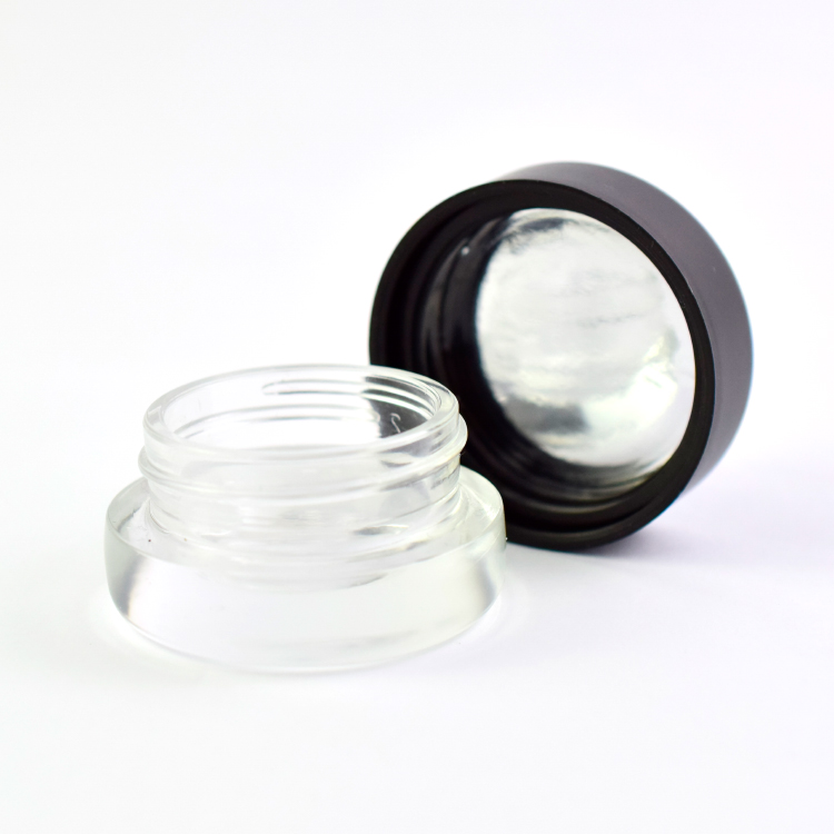 Wholesale 9ml 7ml 5ml transparent round concentrates glass jar with chid resistant cap
