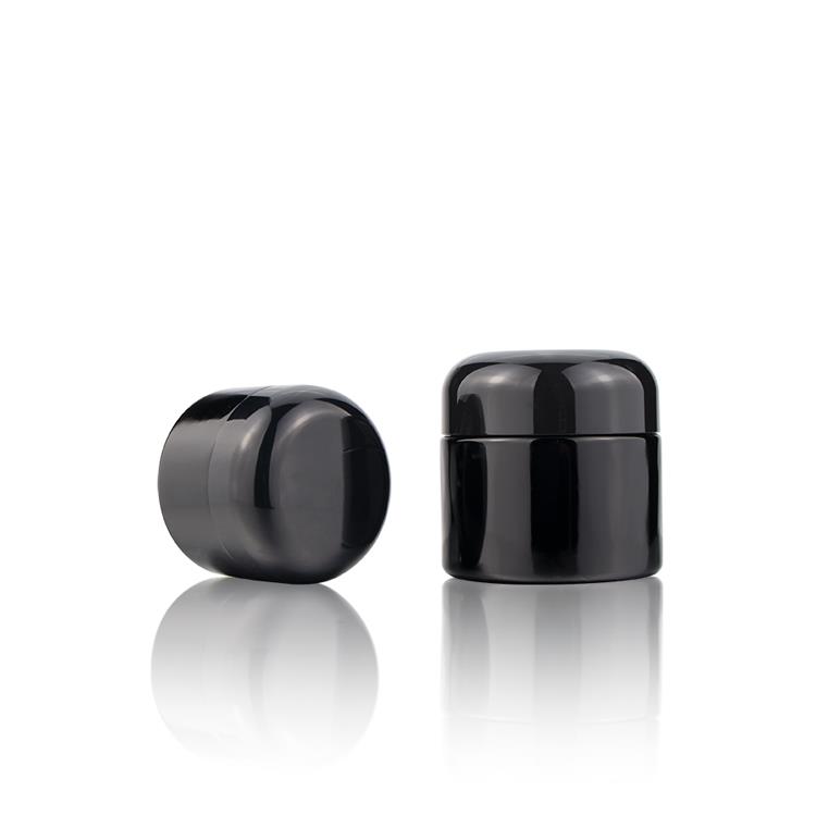Wholesale Airtight 250ml 500ml Black UV Smell Proof Refillable Tall Wide Mouth Dark Violet Glass Storage Containers Jar