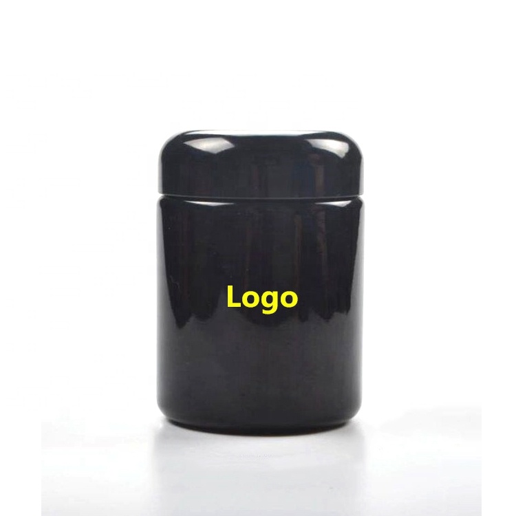 Wholesale Airtight violet protection cosmetic black uv protection glass jar 250ml mi ronviolet glass jar