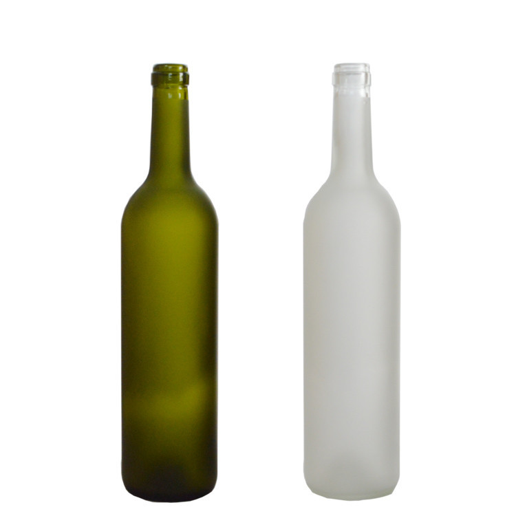 Wholesale All Kinds Of Frosted Empty Bordeaux Red Wine Glass Bottles With Cork