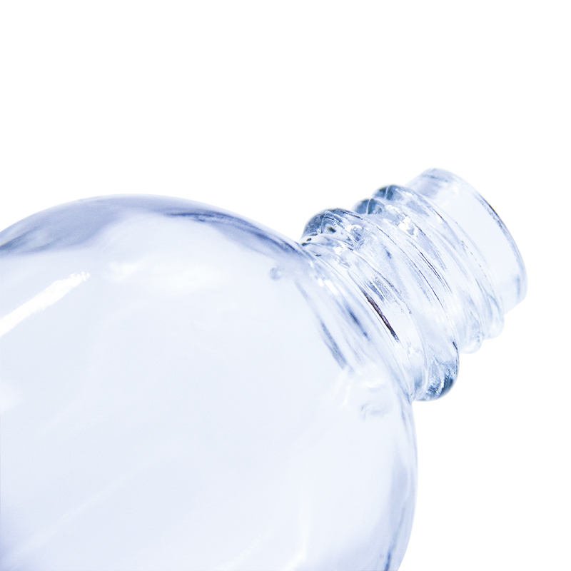 Wholesale Aluminum Cap Clear Round Glass Beverage Bottle Drinking For Kombucha Cold Brew Juice With Logo Printing