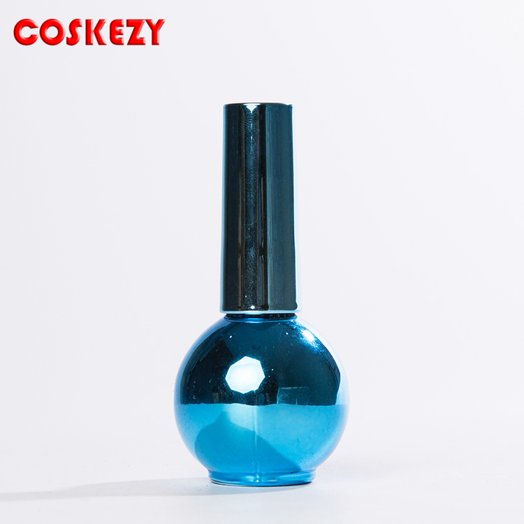 Wholesale Aluminum Cap High Quality Shimmery Colored 15ml Empty Cosmetic Sphere Nail Polish Bottle Package