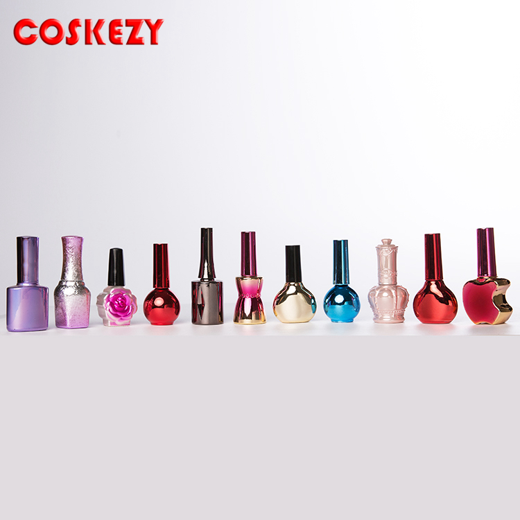 Wholesale Aluminum Cap High Quality Shimmery Colored 15ml Empty Cosmetic Sphere Nail Polish Bottle Package