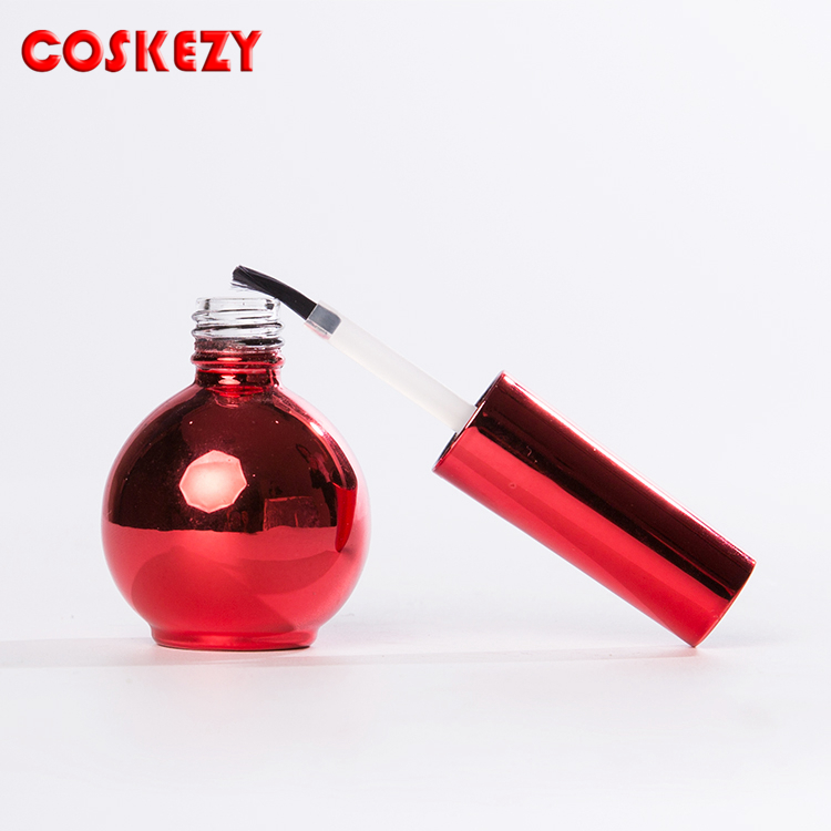 Wholesale Aluminum Cap High Quality Shimmery Colored 15ml Empty Cosmetic Sphere Nail Polish Bottle Package