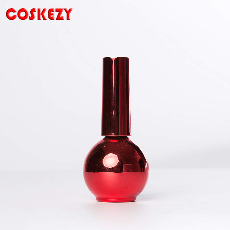 Wholesale Aluminum Cap High Quality Shimmery Colored 15ml Empty Cosmetic Sphere Nail Polish Bottle Package