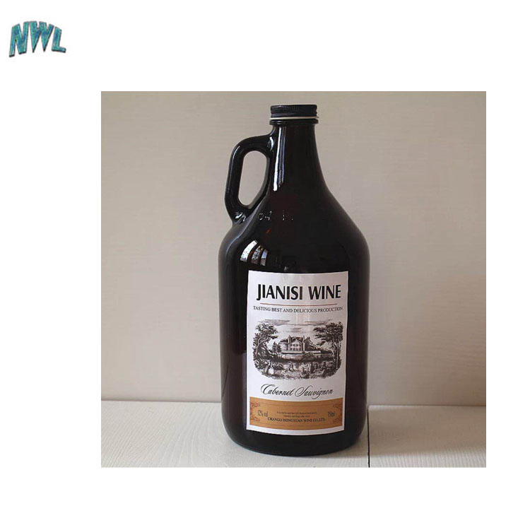 Wholesale Amazon 64 oz Round Amber Clear Beer Growler Glass