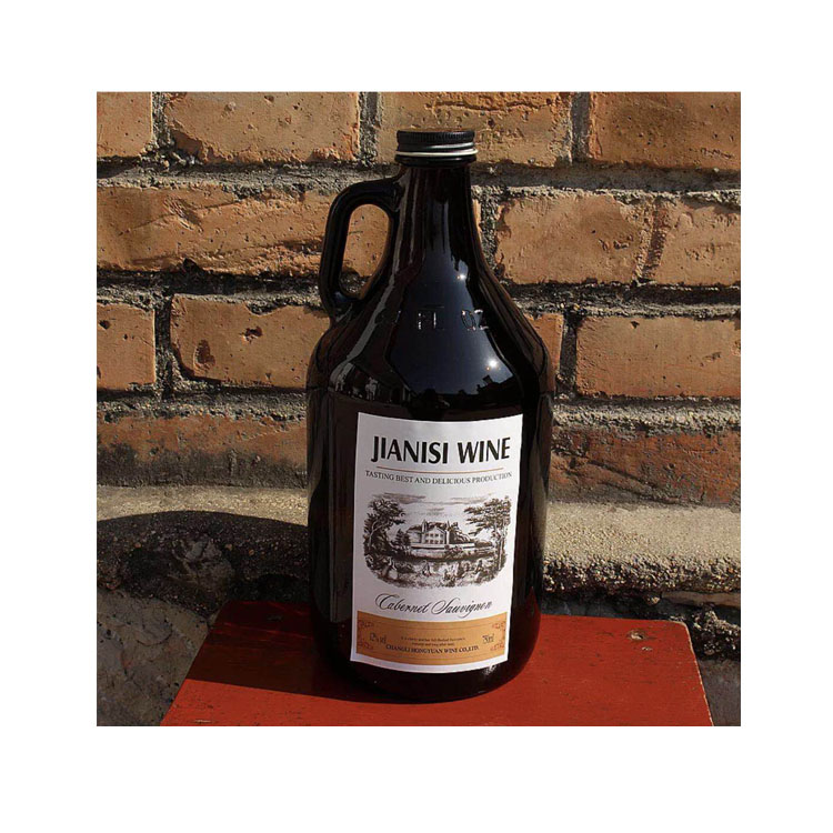 Wholesale Amazon 64 oz Round Amber Clear Beer Growler Glass