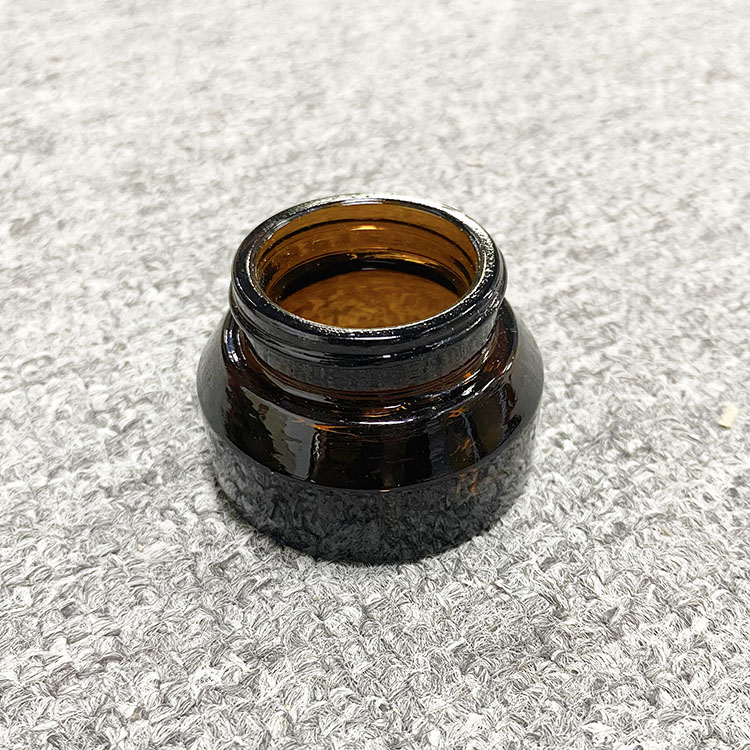 Wholesale Amber Black 15g 30g 50g Oblique Shoulder Skin Care Cream Glass Jars For Cosmetics Glass Packing