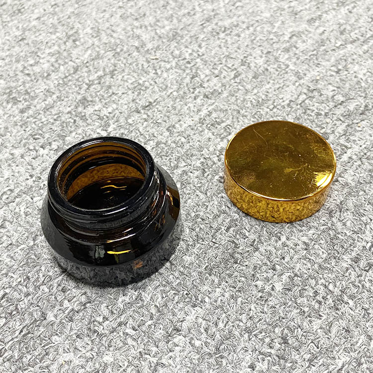 Wholesale Amber Black 15g 30g 50g Oblique Shoulder Skin Care Cream Glass Jars For Cosmetics Glass Packing