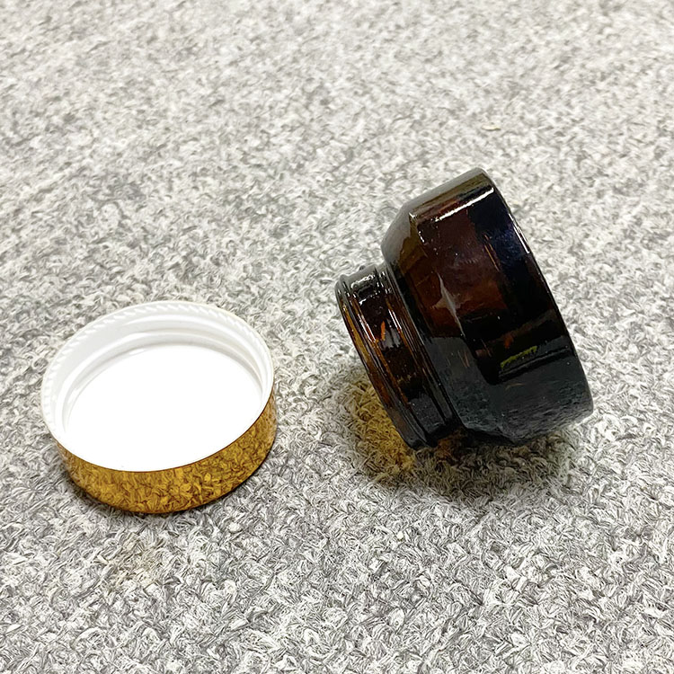 Wholesale Amber Black 15g 30g 50g Oblique Shoulder Skin Care Cream Glass Jars For Cosmetics Glass Packing