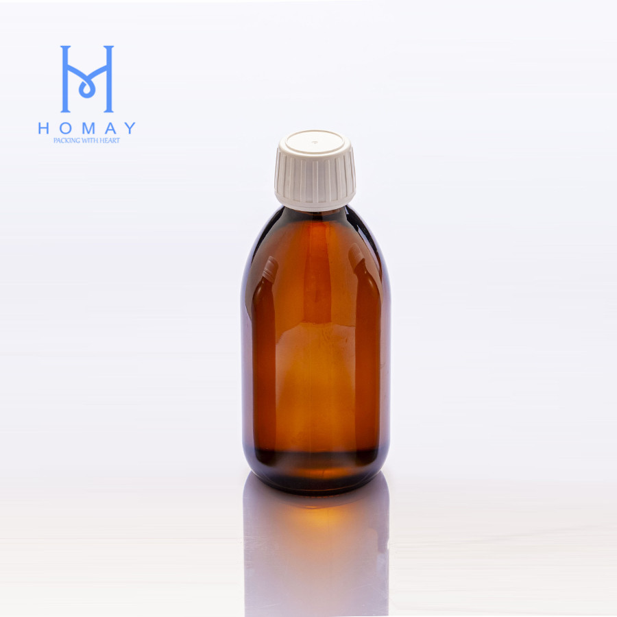 Wholesale Amber glass bottle syrup bottle DIN28mm
